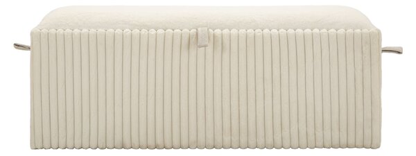 Panca con Contenitore Goteborg 113x41x44 cm in MDF e Spugna e Poliestere Bianco