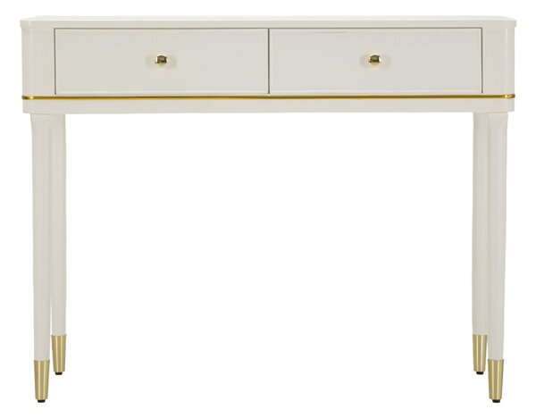 Console Camille Bianca 101x37x78 cm in Pino e MDF e Ferro