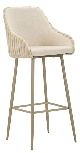 Sgabello Bar Alaska A Crema Set 2 Pz 52x46x111 cm in Compensato e Spugna e Ferro e Poliestere Crema