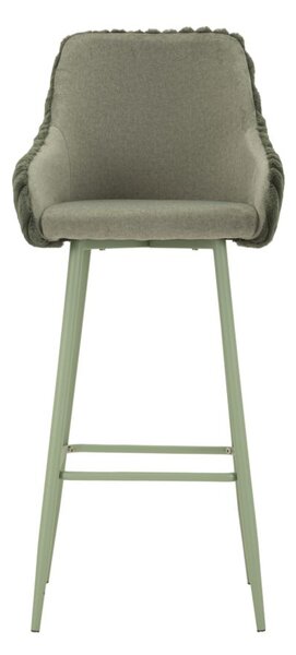 Sgabello Bar Alaska A Verde Set 2 Pz 52x46x111 cm in Compensato e Spugna e Ferro e Poliestere Verde