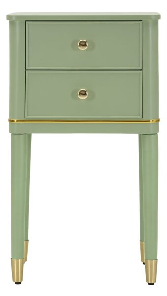 Comodino Camille Verde 40x30x71 cm in Pino e MDF e Ferro