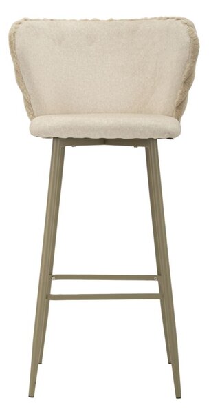 Sgabello Bar Alaska B Crema Set 2 Pz 55x58x106 cm in Compensato e Spugna e Ferro e Poliestere Crema
