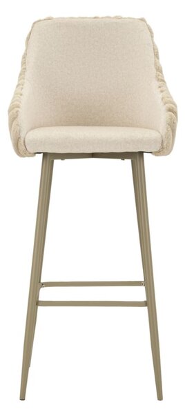 Sgabello Bar Alaska A Crema Set 2 Pz 52x46x111 cm in Compensato e Spugna e Ferro e Poliestere Crema