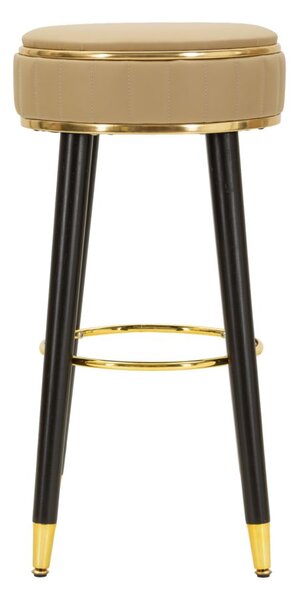 Sgabello Bar London Marrone Ø38x74 cm in Pino e MDF e Spugna e Metallo e PU