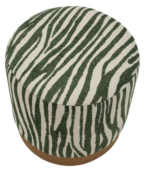 Puff Savana Verde Ø40x40 cm in Compensato e Spugna e Poliestere Verde e Marrone