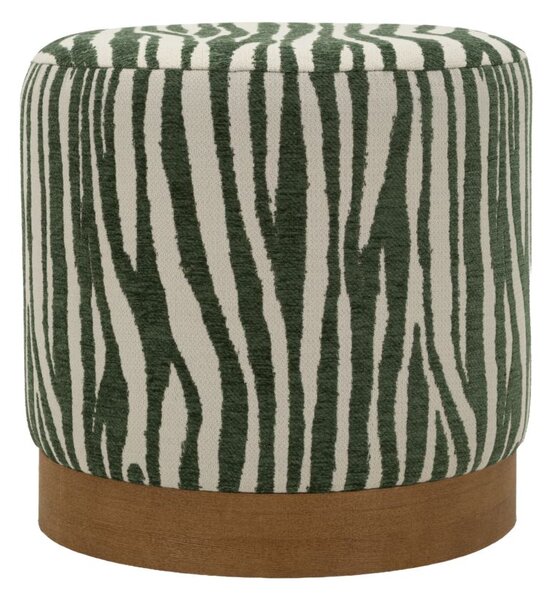 Puff Savana Verde Ø40x40 cm in Compensato e Spugna e Poliestere Verde e Marrone