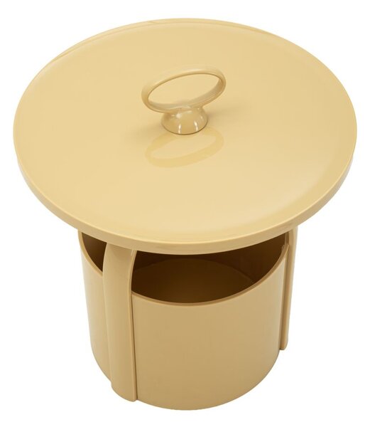 Tavolinetto Portagiornali Iris Crema Ø44x43 cm in Polipropilene Crema