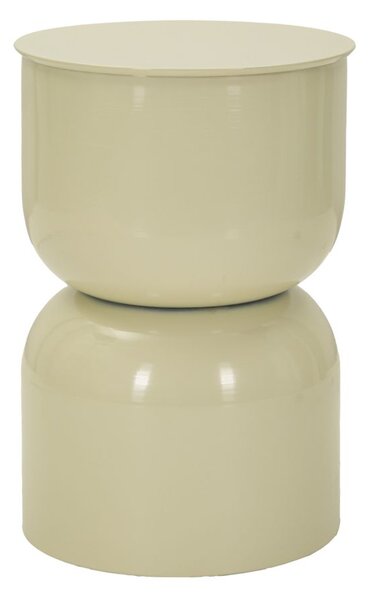 Tavolinetto Oyi Crema Ø31x46 cm in Metallo Crema