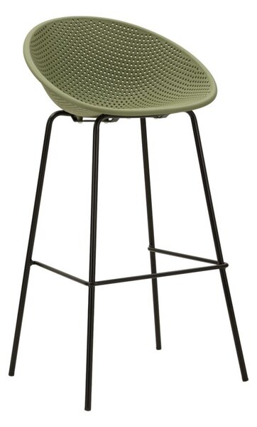 Sgabello Bar Ibiza Verde Set 2 Pz 50x50x98 cm in Polipropilene e Metallo Verde e Nero