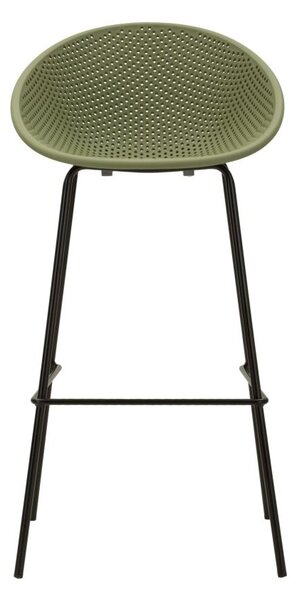 Sgabello Bar Ibiza Verde Set 2 Pz 50x50x98 cm in Polipropilene e Metallo Verde e Nero