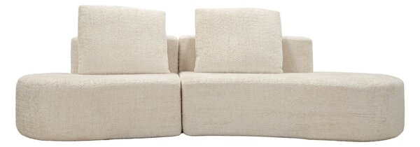 Divano Island Bianco 238x92x78 cm in Spugna e Poliestere Bianco