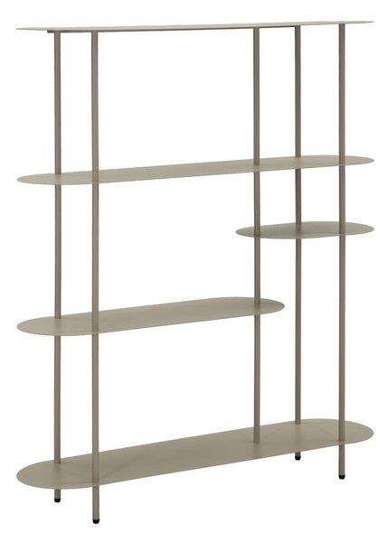 Libreria Saturno Tortora 118x31x139 cm in Metallo Grigio tortora
