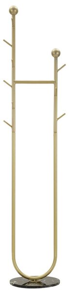 Appendiabiti da Terra Axi 40x32x175 cm in Metallo e Marmo Artificiale Oro e Nero