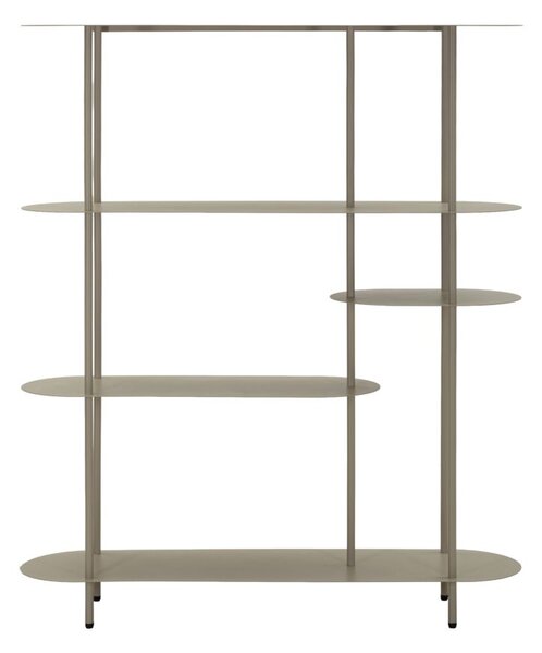 Libreria Saturno Tortora 118x31x139 cm in Metallo Grigio tortora