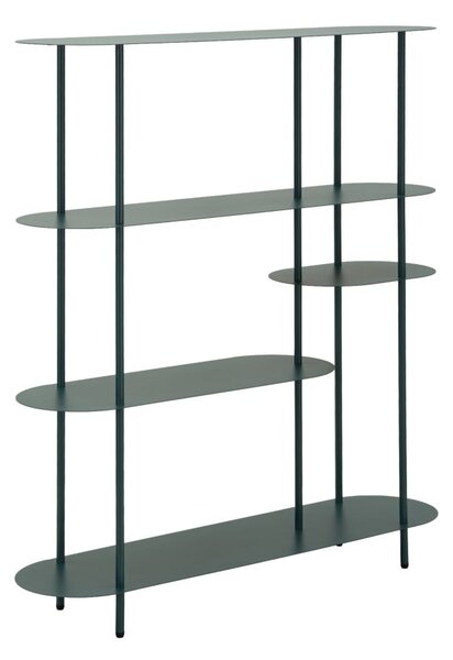Libreria Saturno Ottanio 118x31x139 cm in Metallo Verde acqua