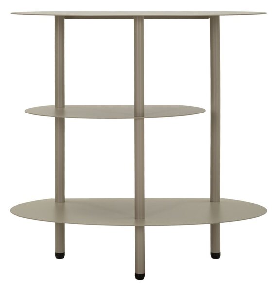 Comodino Saturno Tortora 49,5x27,5x49,5 cm in Metallo Grigio tortora