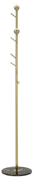 Appendiabiti da Terra Axi 40x32x175 cm in Metallo e Marmo Artificiale Oro e Nero