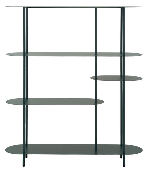 Libreria Saturno Ottanio 118x31x139 cm in Metallo Verde acqua