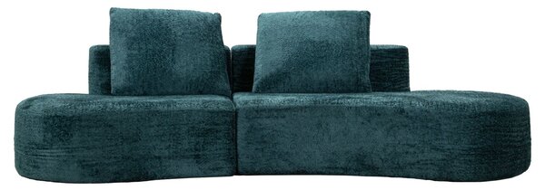 Divano Island Petrolio 238x92x78 cm in Spugna e Poliestere Verde acqua