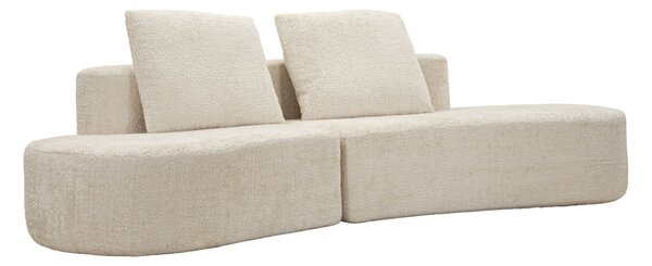 Divano Island Bianco 238x92x78 cm in Spugna e Poliestere Bianco