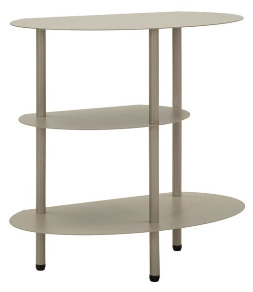 Comodino Saturno Tortora 49,5x27,5x49,5 cm in Metallo Grigio tortora