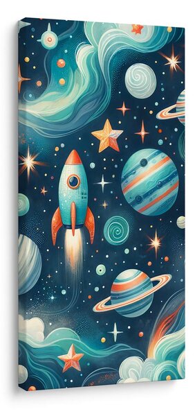 Quadro su tela – Pianeti colorati e stelle