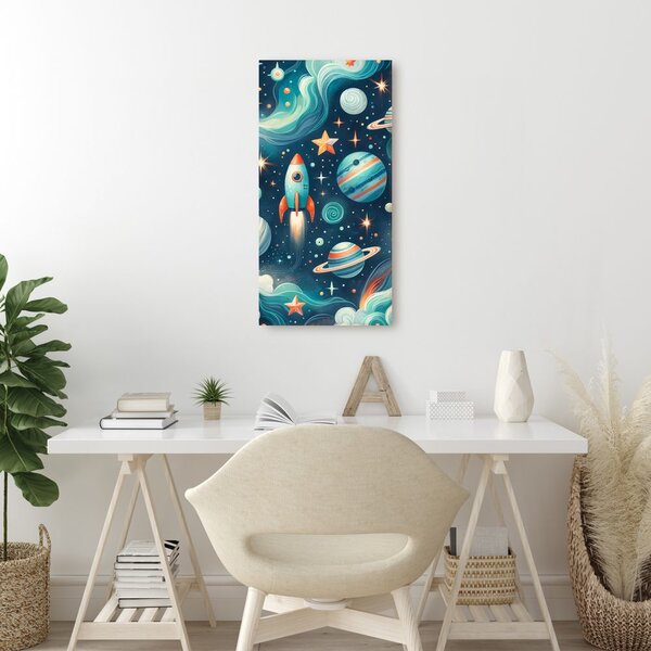 Quadro su tela – Pianeti colorati e stelle