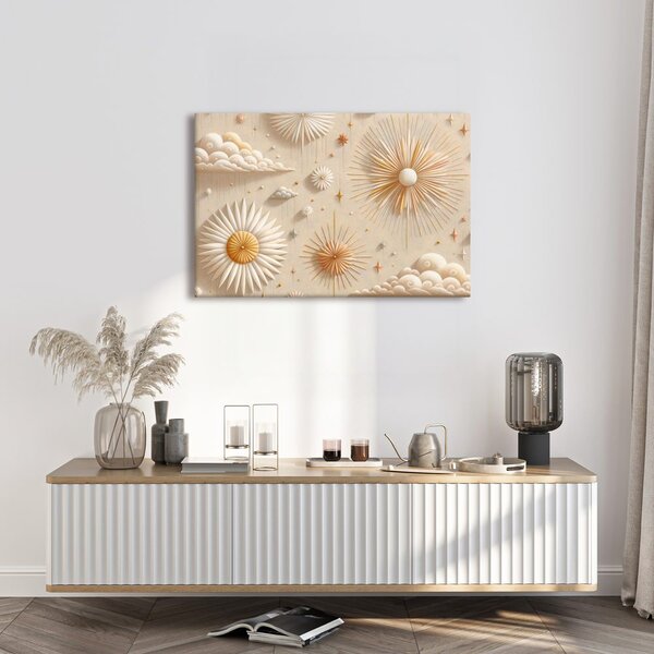 Quadro su tela – Cielo stellato e sole
