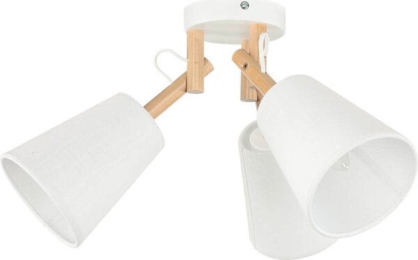 VAIO plafoniera Scandinavo legno tessuto L:42cm 3 luci moderna plafoniera soggiorno