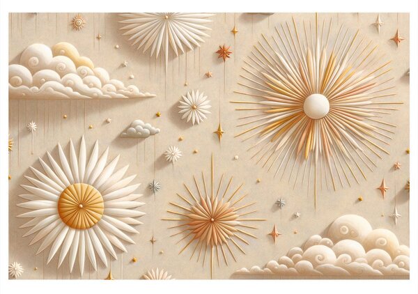 Quadro su tela – Cielo stellato e sole
