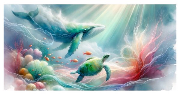 Quadro su tela – Mondo sottomarino degli animali