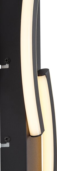 Lampada da parete di design nera dimmerabile a 3 livelli 2 luci - Bummy