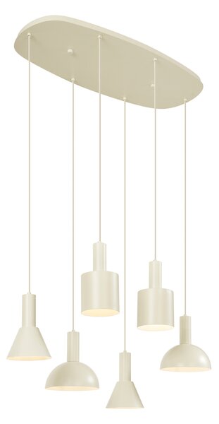 Lampada a sospensione scandinava color crema a 6 luci - Biles