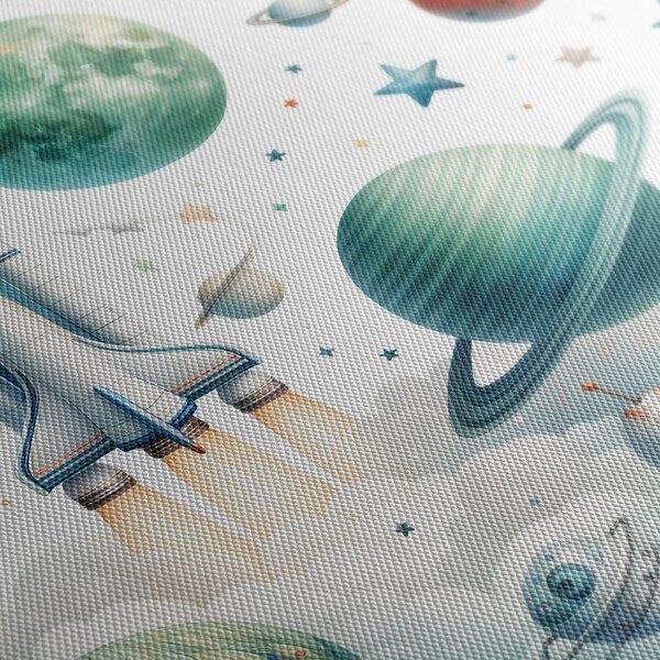 Quadro su tela – Razzo tra i pianeti