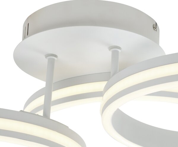 Plafoniera bianca con LED dimmerabile a 3 livelli 3 luci - Navara