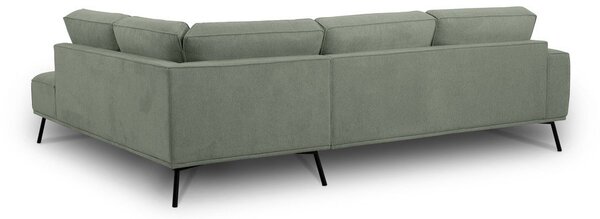 Divano angolare verde (con penisola a destra/a L) con rivestimento in ciniglia Amsterdam – Scandic