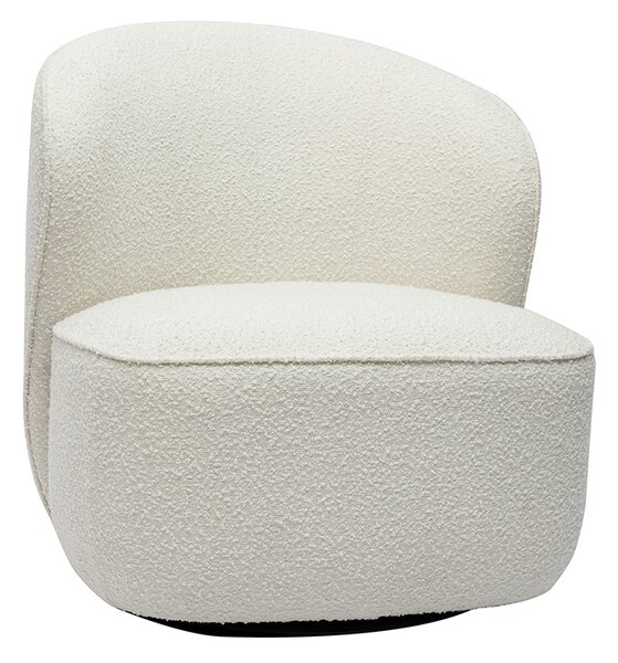 Poltrona design girevole in tessuto effetto lana bouclé bianco AMBER