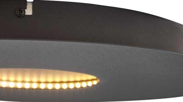 Plafoniera moderna nera 40cm con LED dimmerabile a 3 livelli - Morning