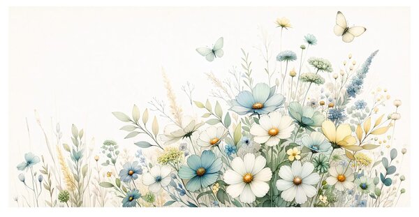 Quadro su tela – Fiori selvatici in tonalità pastello