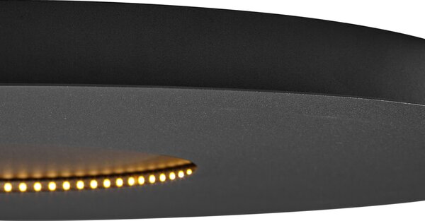 Plafoniera moderna nera 60cm con LED dimmerabile a 3 livelli - Morning