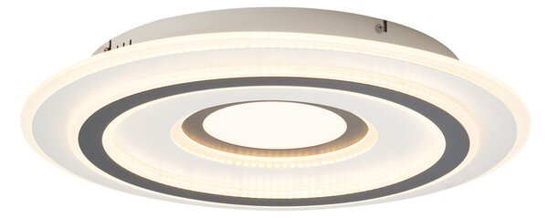 Plafoniera di design bianca con cerchi grigio scuro con LED dimmerabile - Taylor