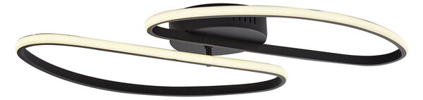 Plafoniera di design nero opaco 65 cm dimmerabile a 3 livelli 2 luci - Pepe
