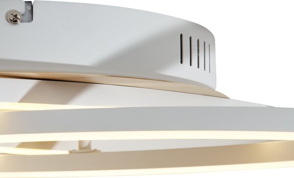 Plafoniera bianca con legno con LED dimmerabile a 3 livelli 2 luci - Kane