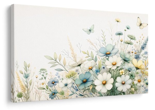Quadro su tela – Fiori e farfalle estive