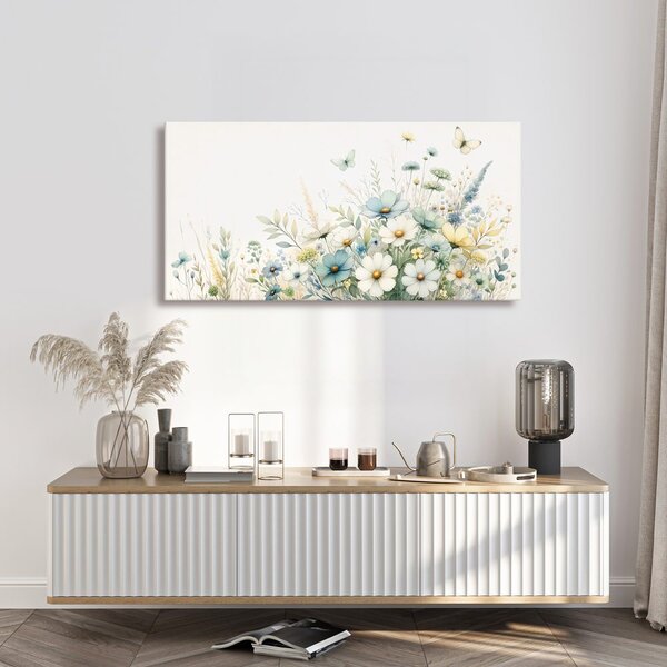 Quadro su tela – Fiori selvatici in tonalità pastello