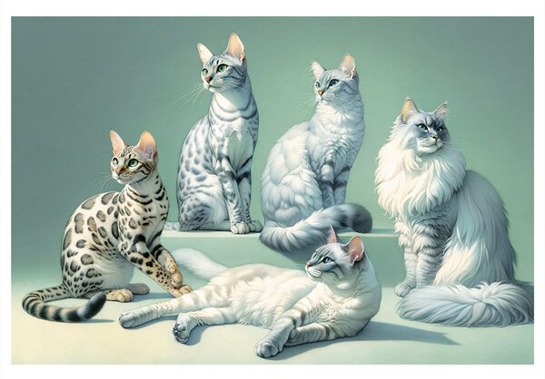 Quadro su tela – Gatti eleganti