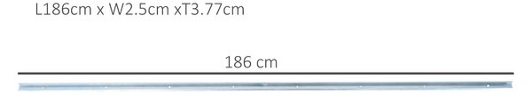 HOMCOM Kit Porta Scorrevole in Metallo con Utensili, Rulli, Guida, Blocchi e Chiave Esagonale, 186x2.5x3.77 cm|Aosom