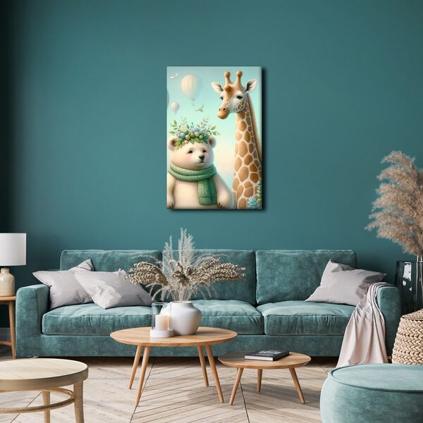Quadro su tela – Animaletti con palloncini