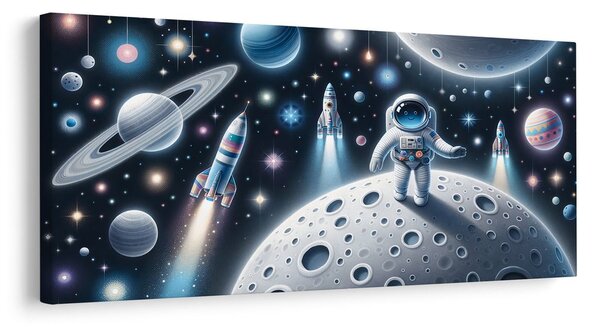 Quadro su tela – Cosmonauta tra i pianeti