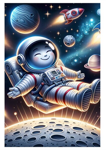 Quadro su tela – Astronauta felice nello spazio